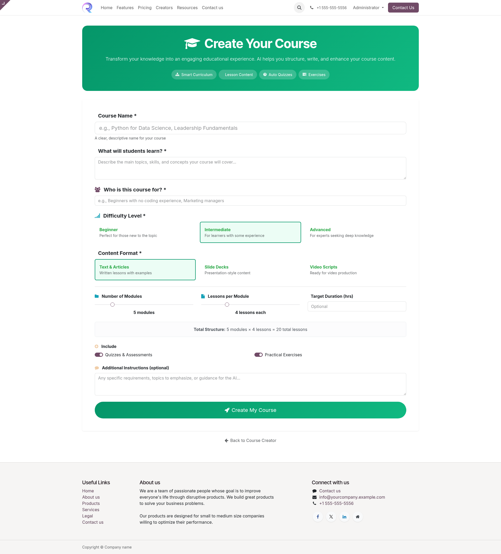 Course Creation
